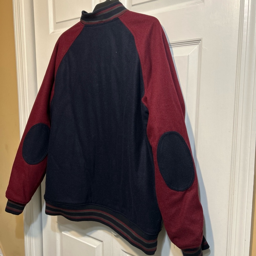 Born Fly Stadium Jacket Mens 2XL Blue Maroon Eagle Varsity Wool Bomber Crest - Picture 9 of 12